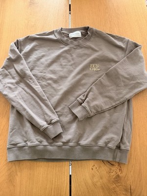 Another Brand Sweatshirt Gr. L taupe ''it's ok'' Stickerei