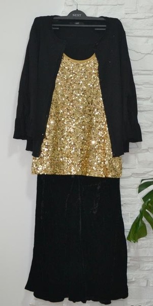 Women Club Monaco Skirt Black Velvet 38 / M / 46
