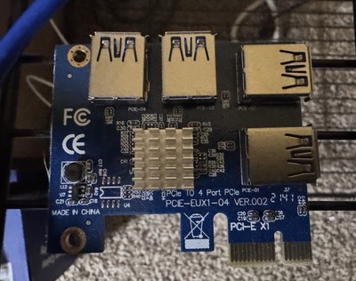 PCIE to USB 3.0 Riser Card Adapter + 3, 6-Pins PCI-e PCl-E Powered Riser Cards