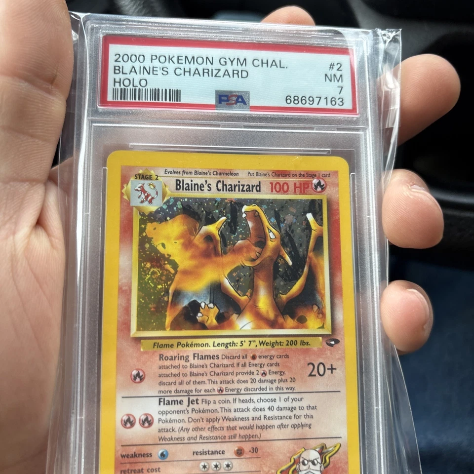 2000 Pokemon Gym Challenge #2 Blaine's Charizard голограмма PSA 8 почти как новая MT - Изображение 3 из 4