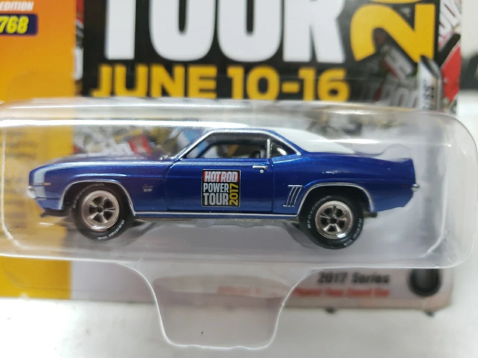 Chevrolet Camaro RS/SS Hot Rod Power Tour Series 1969 Johnny Lightning en azul Foto 2 de 4