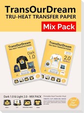 Nuevo Anuncio TransOurDream Plancha en Papel de Transferencia de Calor para Camisetas Oscuras y Claras