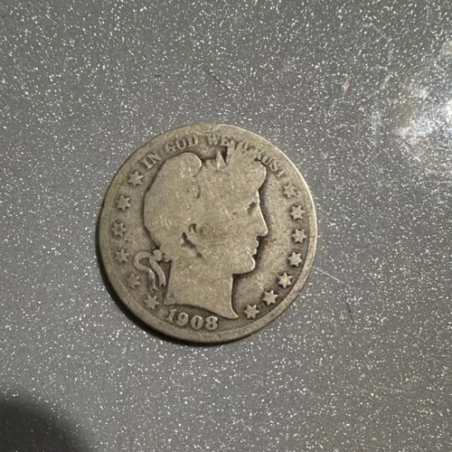 1908 Barber Half Dollar Silver 50C Circulated US Coin Business Strike