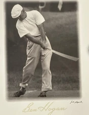 Ben Hogan Original Swing Print by Jules Alexander Framed