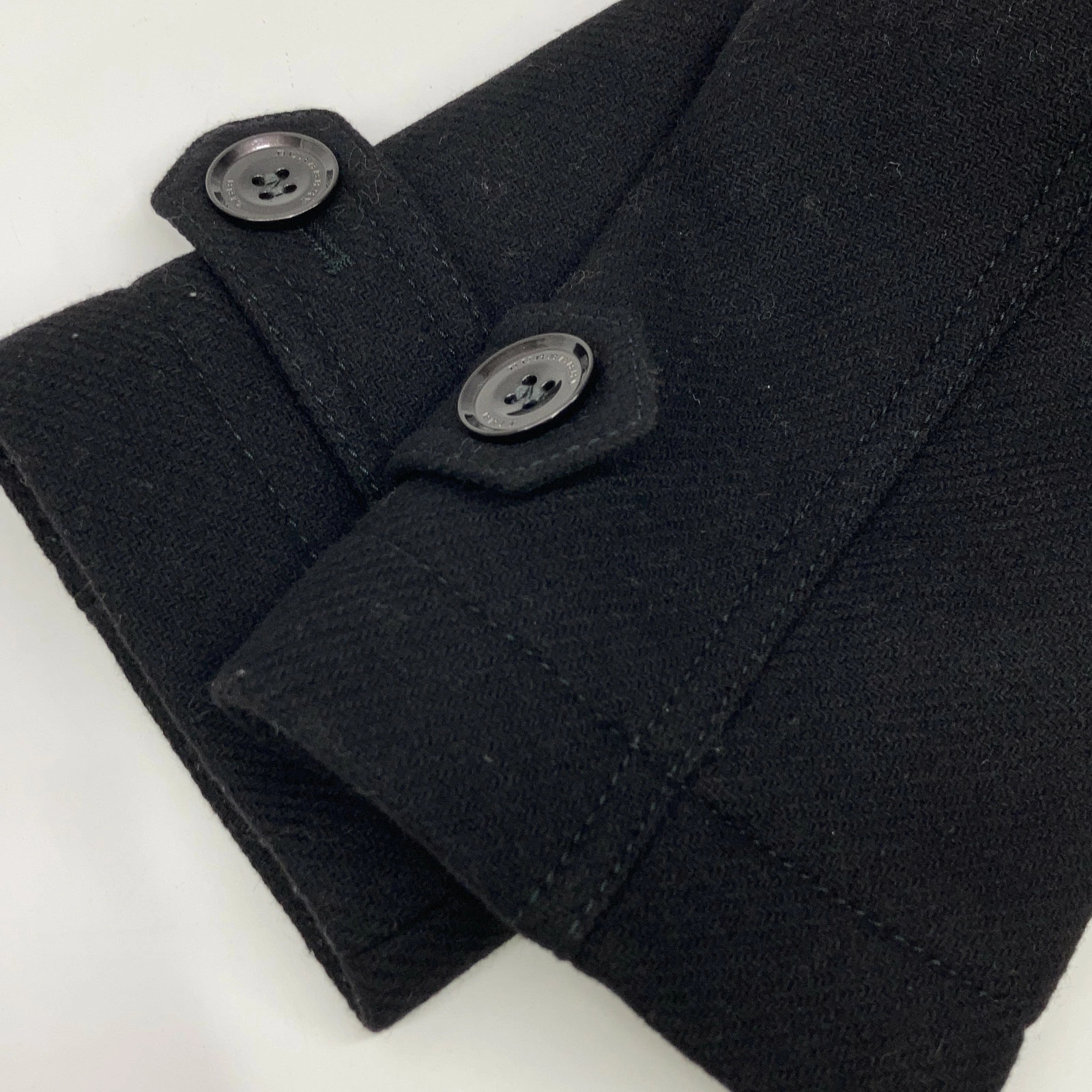 BURBERRY BRIT 3965631 Black Wool Double Breasted Peacoat Coat 32 Black Women's [ thumbnail 8