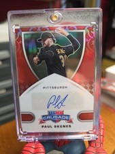2025 Panini Crusade Signatures Paul Skenes Red Prizm Autograph /25 #CS-PSK Auto