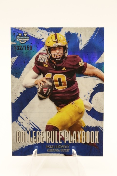 2025 Bowman Chrome U College Rule Playbook #CRP-13 Sam Leavitt ASU Blue 132/150
