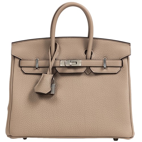 Hermès Birkin 25 Gris Tourterelle Togo Leather With Silver Hardware Handbag