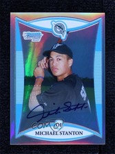 2008 Bowman Draft Prospects Chrome Refractor 32/500 Giancarlo Stanton Auto 1b0