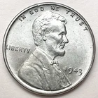 1943p  Uncirculated BU Zinc Coated Steel - Lincoln Wheat Cent  ~ B800