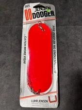 Vintage LUHR JENSEN 6" #00 Jensen Dodger FIRE Orange Red Sealed Lure - NEW