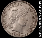 1892 Barber Dime - Choice Almost Uncirculated  Lustrous  No Reserve  #J9745