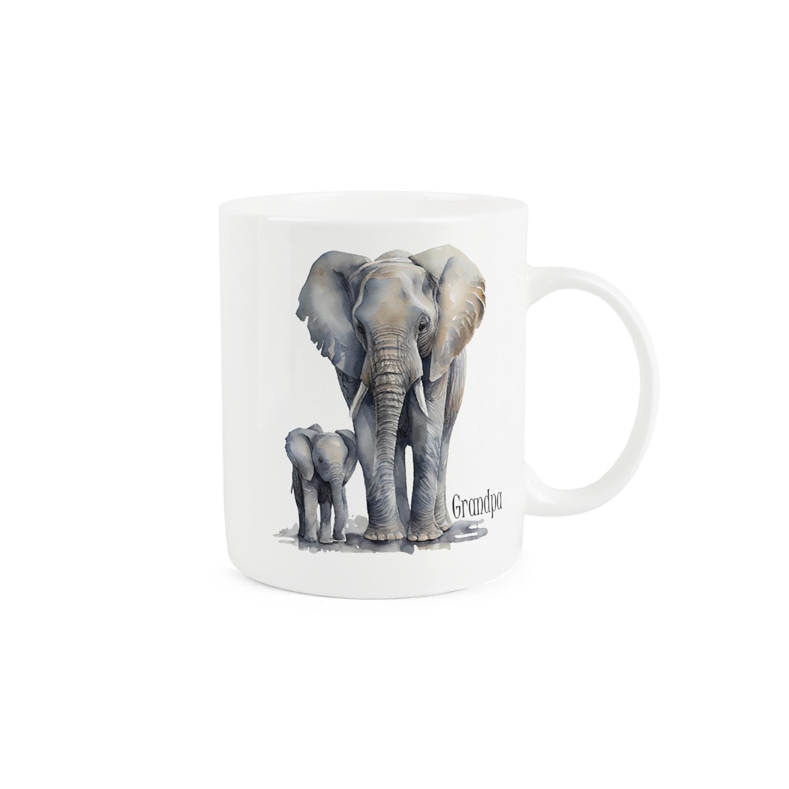 Elephant Grandpa Mug - Gifts for Animal Lovers - Tea/Coffee Bone China Cup