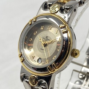 Ted Lapidus Watch Women 26mm Silver Gold Two Tone Date Polished New Battery 7"