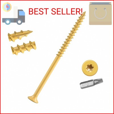 BNUOK Deck Screws 5 inch, Wood Screws #10 x 5, (36pcs) 1lb, Rust Resistant Epoxy