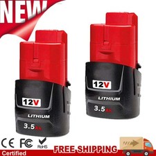 2PACK Lithium Battery For M12 For Milwaukee Battery 12VOLT Capacity Battery