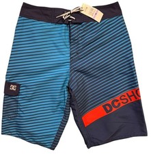 DC Shoe Co Boys Young Men  s Swim Trunks Shorts Surfing Navy Blue/Red Size 18