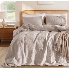 West Elm King Duvet Cover 100 Linen Terracotta Clay 92x108 Button Bedding
