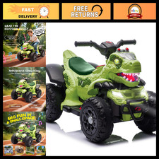 Dinosaur Ride-On ATV for Kids, 12V Electric Car with Music, Bluetooth, LED Light