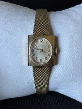 Vintage Timex Womens Mechanical Watch Gold Tone Mesh Band Square Case Working