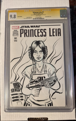 1:1 Star Wars Princess Leia #1 Original Sketch Comic Signed Wilson IV CGC 9.8