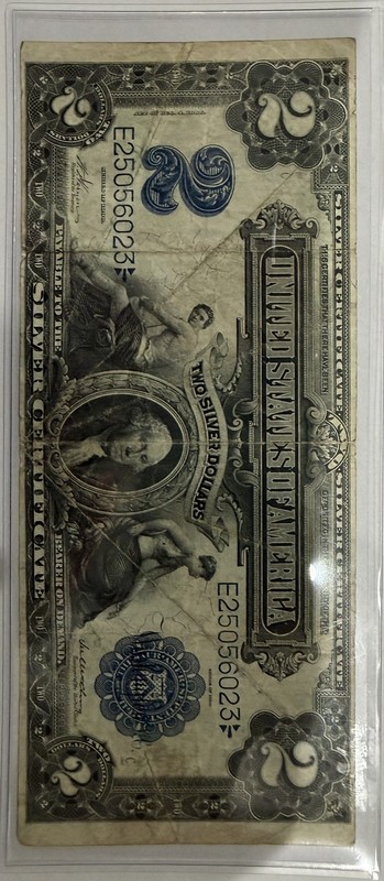 1899 U.S. 2 Two Dollar Silver Certificate HARD TO FIND RARE NOTE