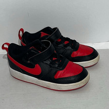 Nike Court Borough Low 2 Toddler Shoes Black Red BQ5453-007 Size 8C