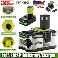 For RYOBI P108 p105 18V High Capacity Battery Lithium-Ion Battery/Charger