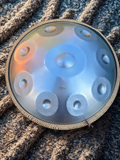 Silver Shine Handpan, 10-Note, 432hz, D Kurd, Stainless Steel Free Intl Delivery