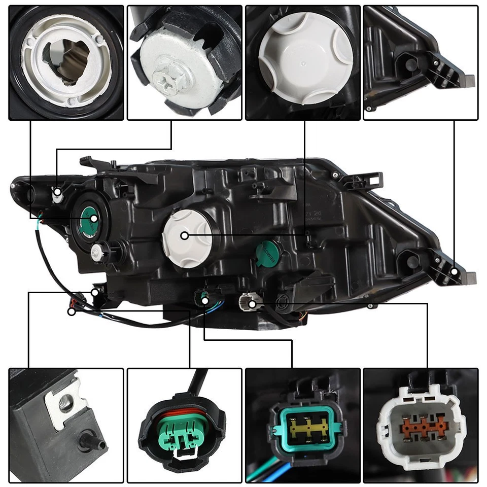 Right+Left Pair Headlight Headlamps Assembly For 2017-2019 Nissan Rogue Chrome - Image 4 of 4