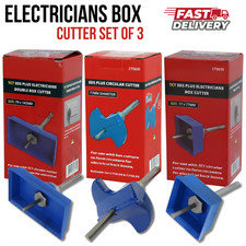 TCT SDS Plus Wall Chaser Set 3-Piece Masonry Cutter, Box Square, Circular Blades