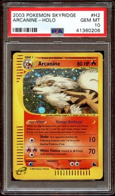 PSA 10 GEM MINT Arcanine H2/H32 HOLO RARE Skyridge Pokemon Card | eBay