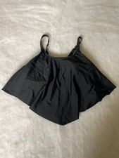 Unbranded Womens Black Built In Bra Adjustable Straps Tankini Swim Top Size XL