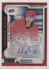 2018-19 O-Pee-Chee Platinum Rookie Autos Red Prism 10/50 Warren Foegele Auto a2k