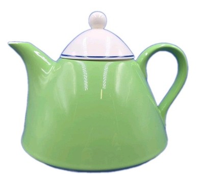 PAGNOSSIN TREVISO ITALY CERAMIC TEAPOT GREEN WHITE