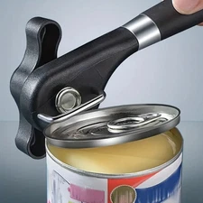 1pc Manual Safety Can Opener with Easy Grip & Smooth Edge Side Cut - NEW