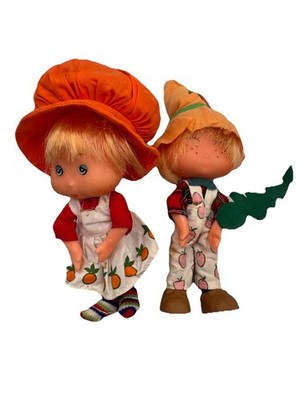 (2) VTG Strawberry Shortcake Orange Blossom/Huckleberry Pie Ornaments Hong Kong
