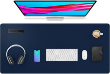 Leather Desk Pad Protector, Mouse Pad,Office Desk Mat, Non-Slip PU Leather Desk