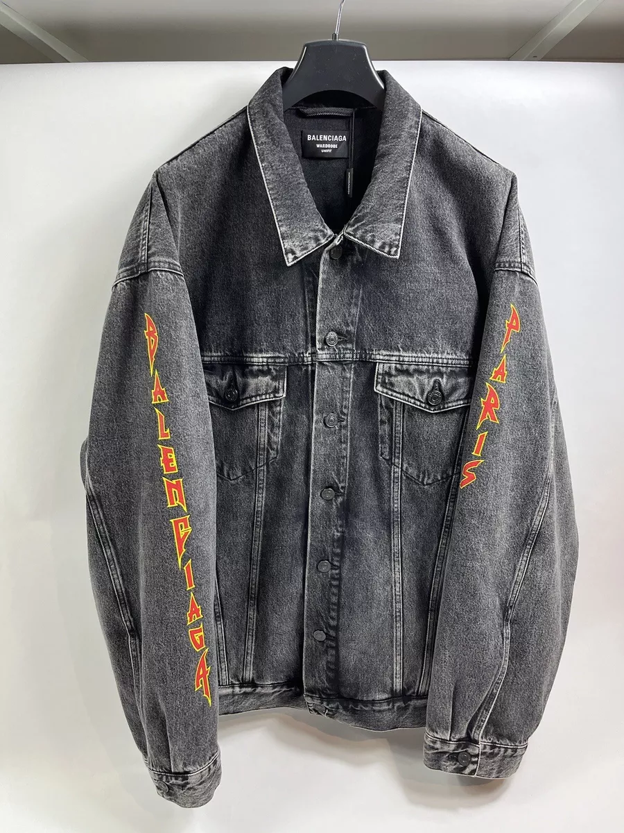 Balenciaga logo hotsell print denim jacket