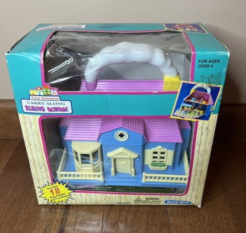 NEU! Vintage Blue-Box Tiny Dreams Carry Along Pony Stall Miniatur Spielzeug Haus Pferde