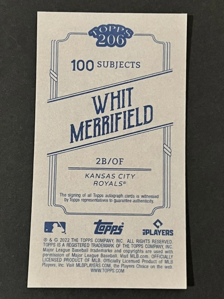 Tarjeta autógrafa rara Topps 206 Blue Jays Whit Merrifield 2022 con tarjeta automática - SSP Foto 2 de 2