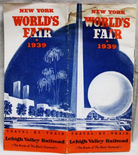 LEHIGH VALLEY RAILROAD NEW YORK WORLDS FAIR 1939 TRAVEL BROCHURE GUIDE VINTAGE - Picture 1 of 8