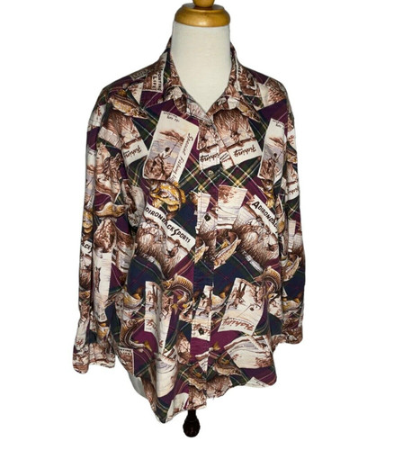 Ruff Hewn Womans Fishing Graphics Size L Multicolored Long Sleeve