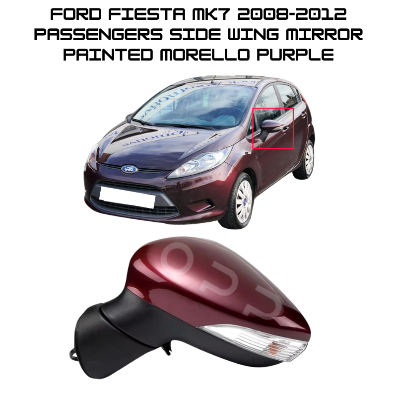 Coques De Rétroviseurs Latéraux Bleu Foncé Pour Ford Fiesta MK7 (2008-2017) - Paire Gauche/droite - Plastique - Remplacement Direct - 9