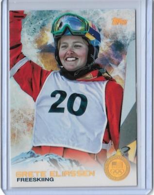 SUPER RARE 2014 TOPPS OLYMPIC GRETE ELIASSEN RAINBOW CARD #29 ~ FREESKIING