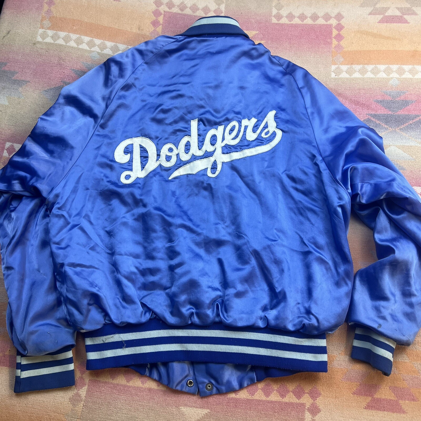 Винтажная спортивная атласная куртка 1970-х Los Angeles/Brooklyn Dodgers Don Alleson размер M