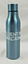 Room Essentials 20oz Stainless Steel Vacuum Water Bottle Fluent In Sarcasm Blue