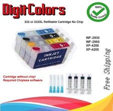 232 232XL Alternative Refillable Cartridge No Chip for WF-2930 WF-2950 XP-4200