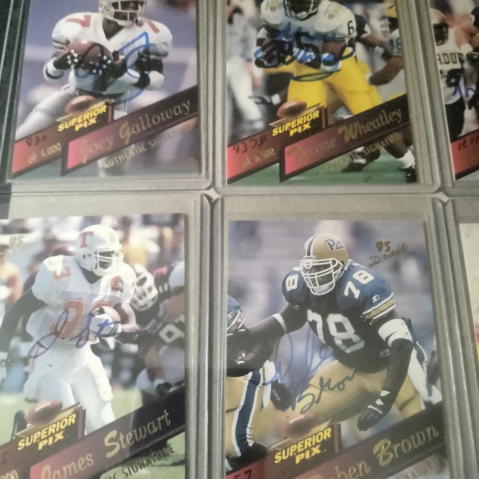 On Card Auto 1995 Draft Superior Pics Football Lot- 8 Galloway,Wheatley... - Image 2 of 4