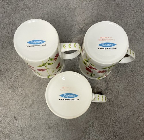 Rayware Botanical Fine Bone China Tassen, Blumenmuster 3er Set - Bild 11 von 15